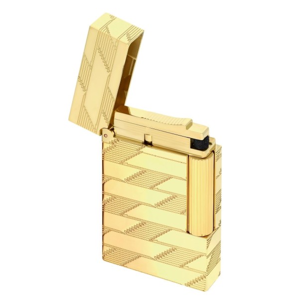 S.T. Dupont Ligne 2 Cling Monogram 1872 Gold Lighter Encendedor
