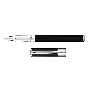S.T. Dupont D-Initial Black & Chrome Caneta de Tinta Permanente