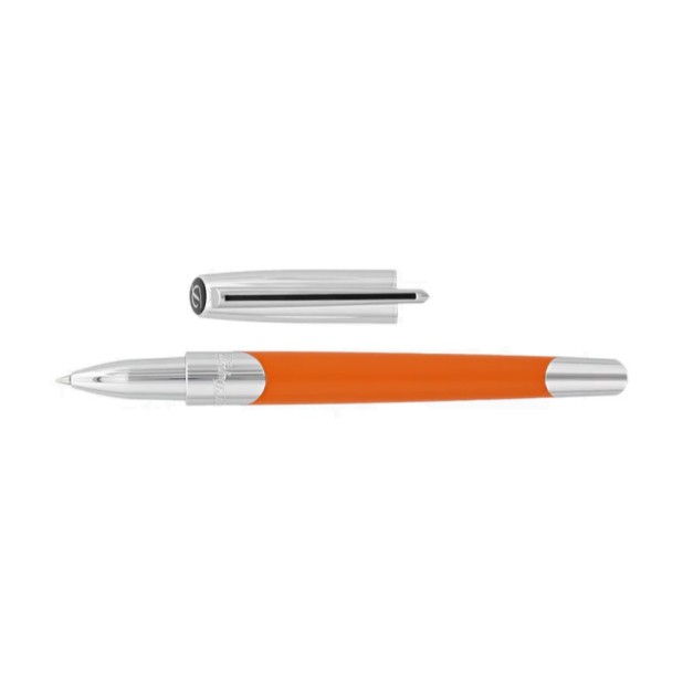 S.T. Dupont Défi Millennium Silver and Matt Orange Tintenroller