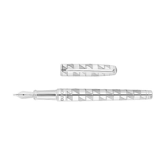 S.T. Dupont Line D Eternity Monogram 1872 Silver Large Caneta de Tinta Permanente