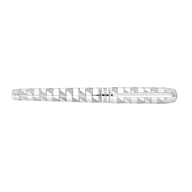 S.T. Dupont Line D Eternity Monogram 1872 Silver XL Reservoarpenna