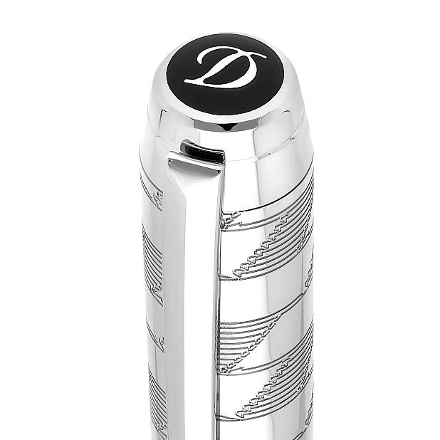 S.T. Dupont Line D Eternity Monogram 1872 Silver XL Reservoarpenna