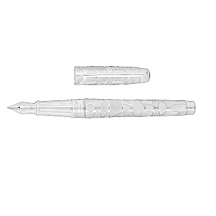 S.T. Dupont Line D Eternity Orlinski Silver Large Vulpen
