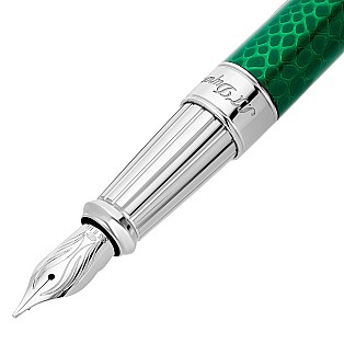 S.T. Dupont Line D Eternity Snake Skin Green Large Fountain pen