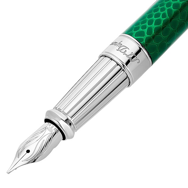 S.T. Dupont Line D Eternity Snake Skin Green Large Füllfederhalter 420078L