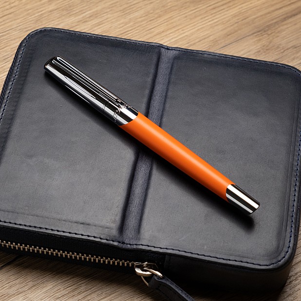 S.T. Dupont Défi Millennium Silver and Matt Orange Füllfederhalter