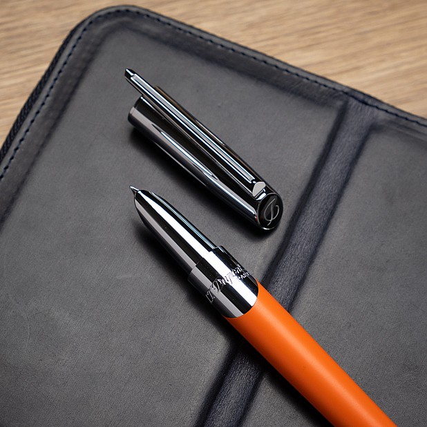 S.T. Dupont Défi Millennium Silver and Matt Orange Füllfederhalter