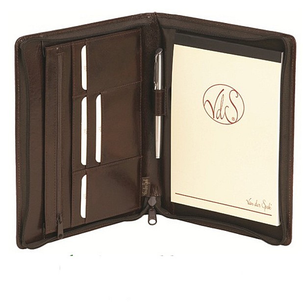 Van der Spek Luigi Raphael 358 A5 Writing Case (Brown/Black)