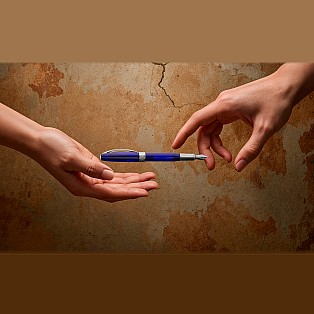 Visconti Michelangelo Translucent Blue Fountain Pen