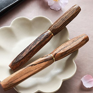 Wancher Densho 6 Facets Tigerwood Plumo Estilográfica
