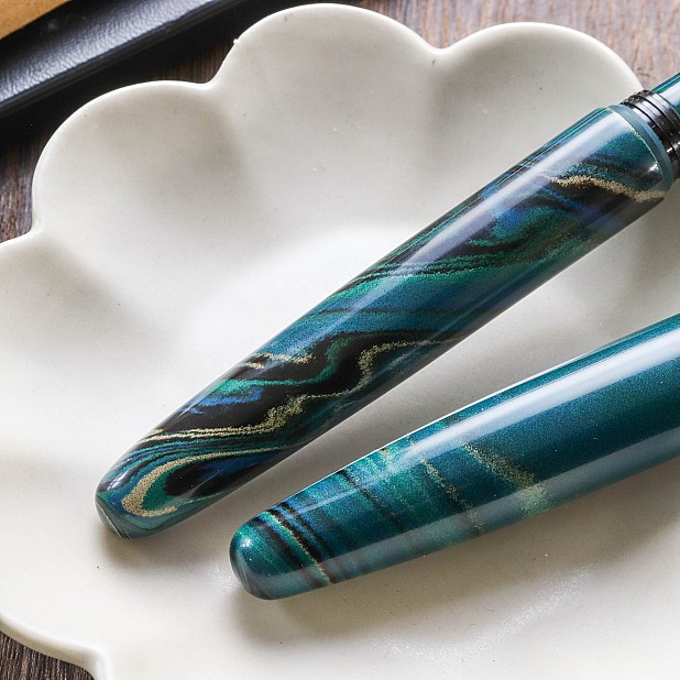 Wancher Dream Pen True Ebonite Marble Green Stylo Plume