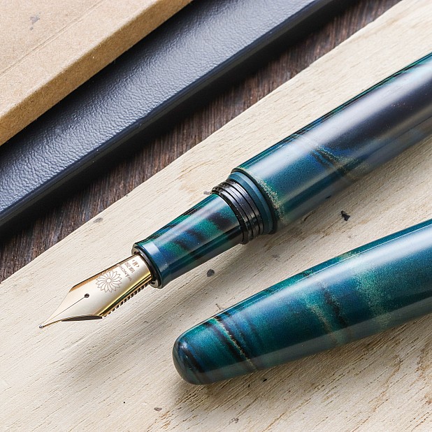 Wancher Dream Pen True Ebonite Marble Green Stylo Plume