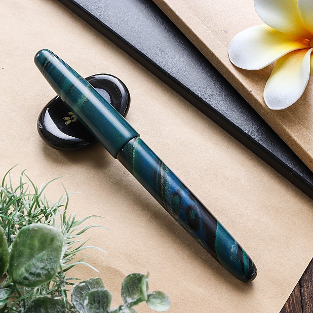 Wancher Dream Pen True Ebonite Marble Green Stylo Plume
