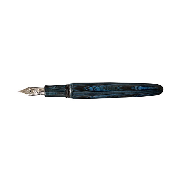 Wancher Dream Pen True Ebonite Marble Blue Plumo Estilográfica