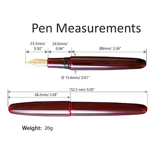 Wancher Dream Pen True Urushi Aka Tamenuri Stylo Plume