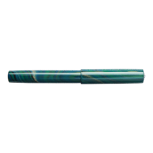 Wancher Mine Ebonite Marble Green Plumo Estilográfica