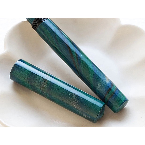 Wancher Mine Ebonite Marble Green Plumo Estilográfica