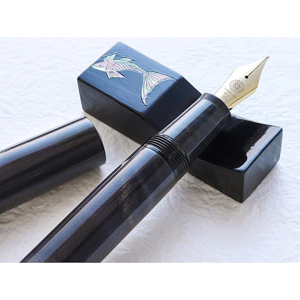 Wancher Mine Ebonite Marble Purple Gray Füllfederhalter