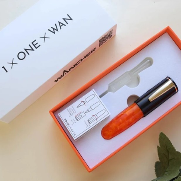 Wancher PoChaCo Black Orange Chocolate GT Eyedropper Fountain Pen