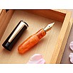 Wancher PuChiCo Black Orange Chocolate GT Fountain Pen