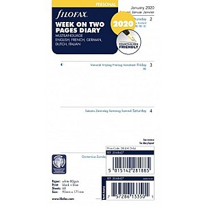 Filofax Refill 2027 Personal White - Week on 2 pages