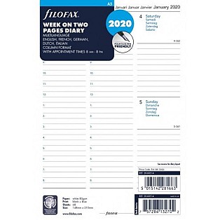 Filofax Refill 2026 A5 White - Week on 2 pages