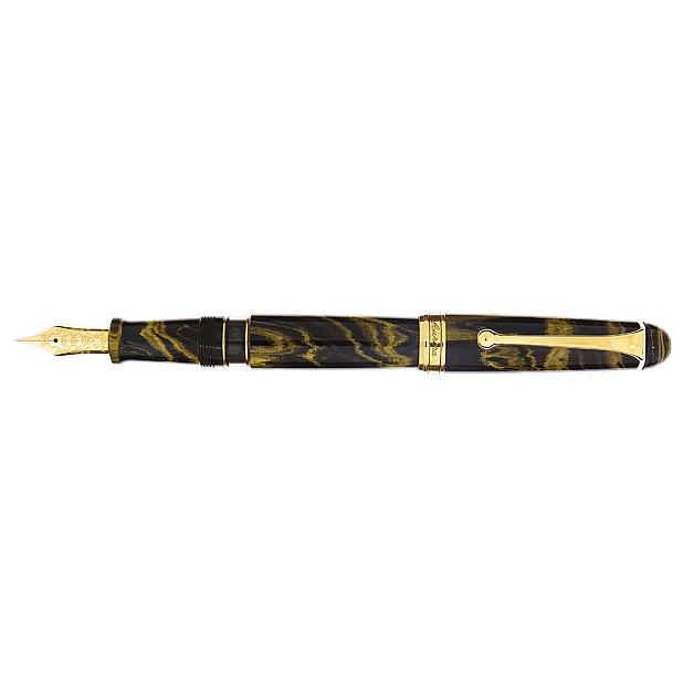 Pluma Estilográfica Aurora 88 Ebonita Jaspeada Amarillo GT