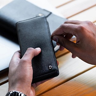 Lapis Bard Belgravia Black Zippered Pen Pouch (Double)