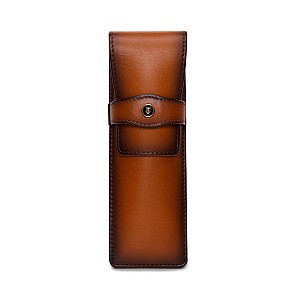 Lapis Bard Classic Brown Pen Pouch (Double)