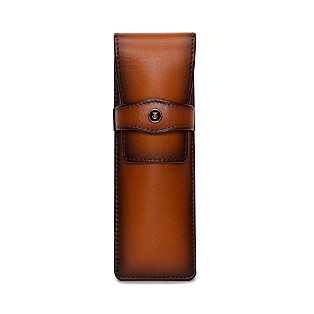 Lapis Bard Classic Brown Pen Pouch (Double)