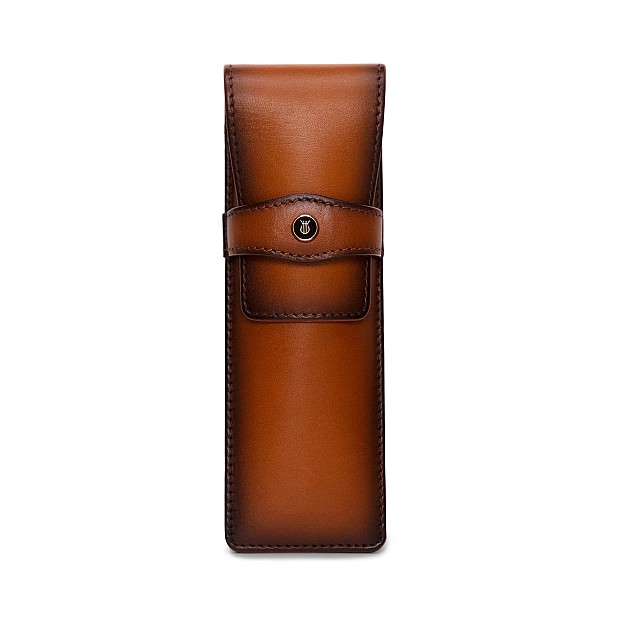 Lapis Bard Classic Brown Pen Pouch (Double)