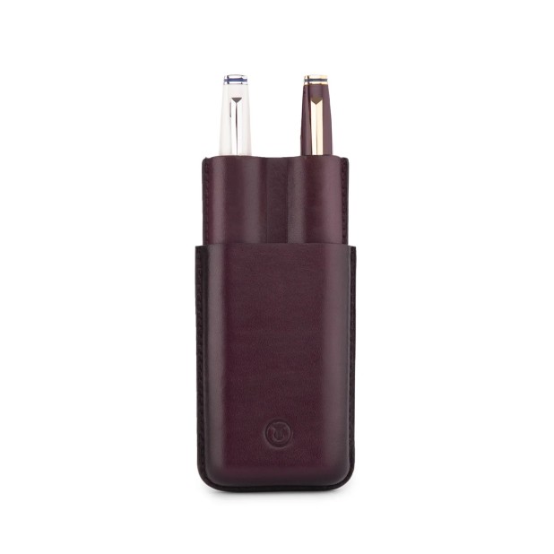 Lapis Bard Ducorium Bordeaux Moulded Pen Case (Double)