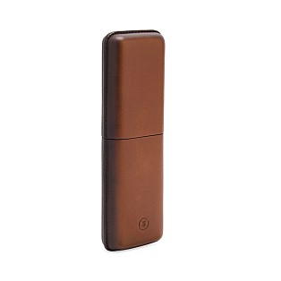 Lapis Bard Ducorium Cognac Moulded Pen Case (Double)