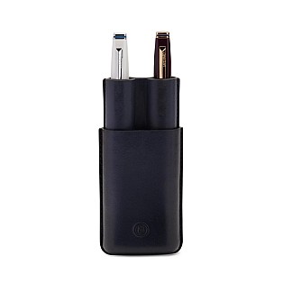 Lapis Bard Ducorium Navy Blue Moulded Pen Case (Double)