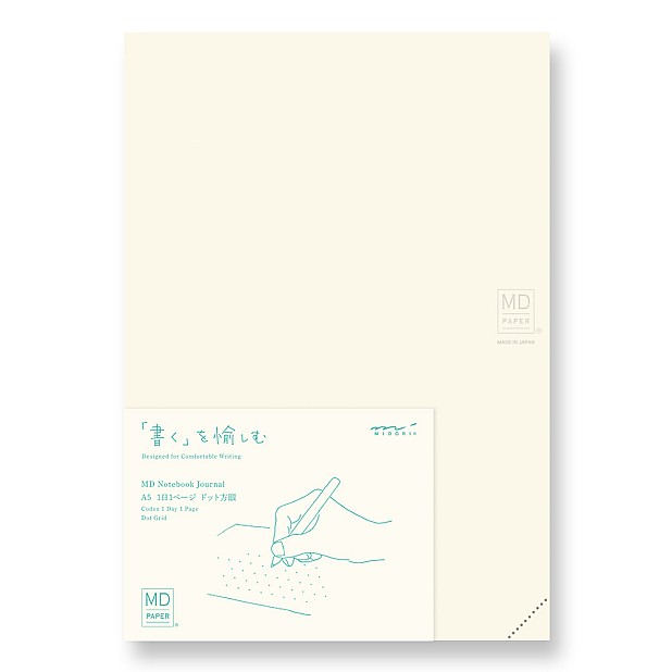 Midori MD Diario de papel A5 Códigos 1D/1P cuaderno de cuadrícula de puntos