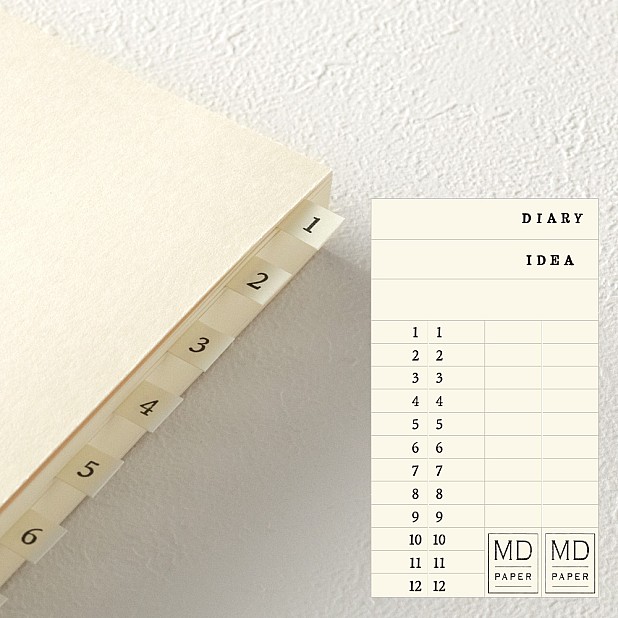 Midori MD Diario de papel A5 Códigos 1D/1P cuaderno de cuadrícula de puntos