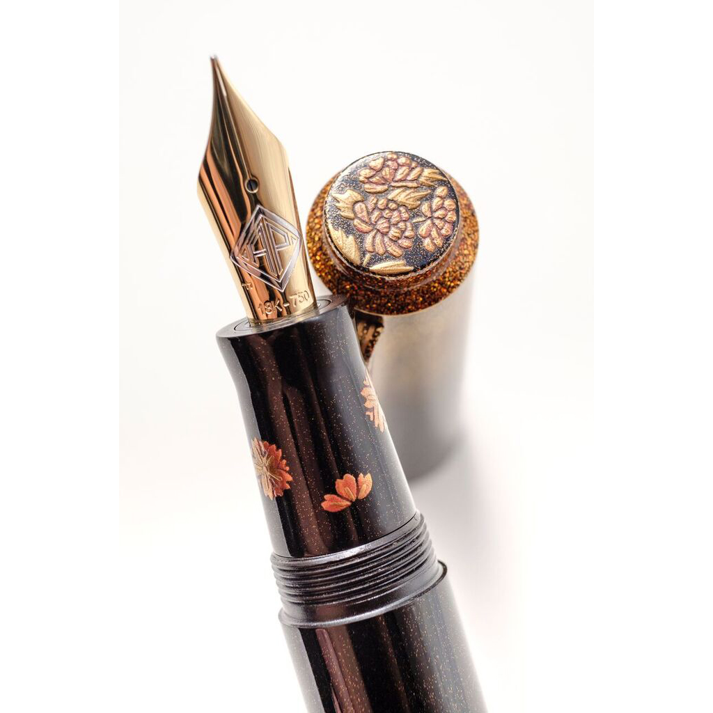 AP Limited Editions Maki-e The Writer Black Gold with Flowers Vulpen