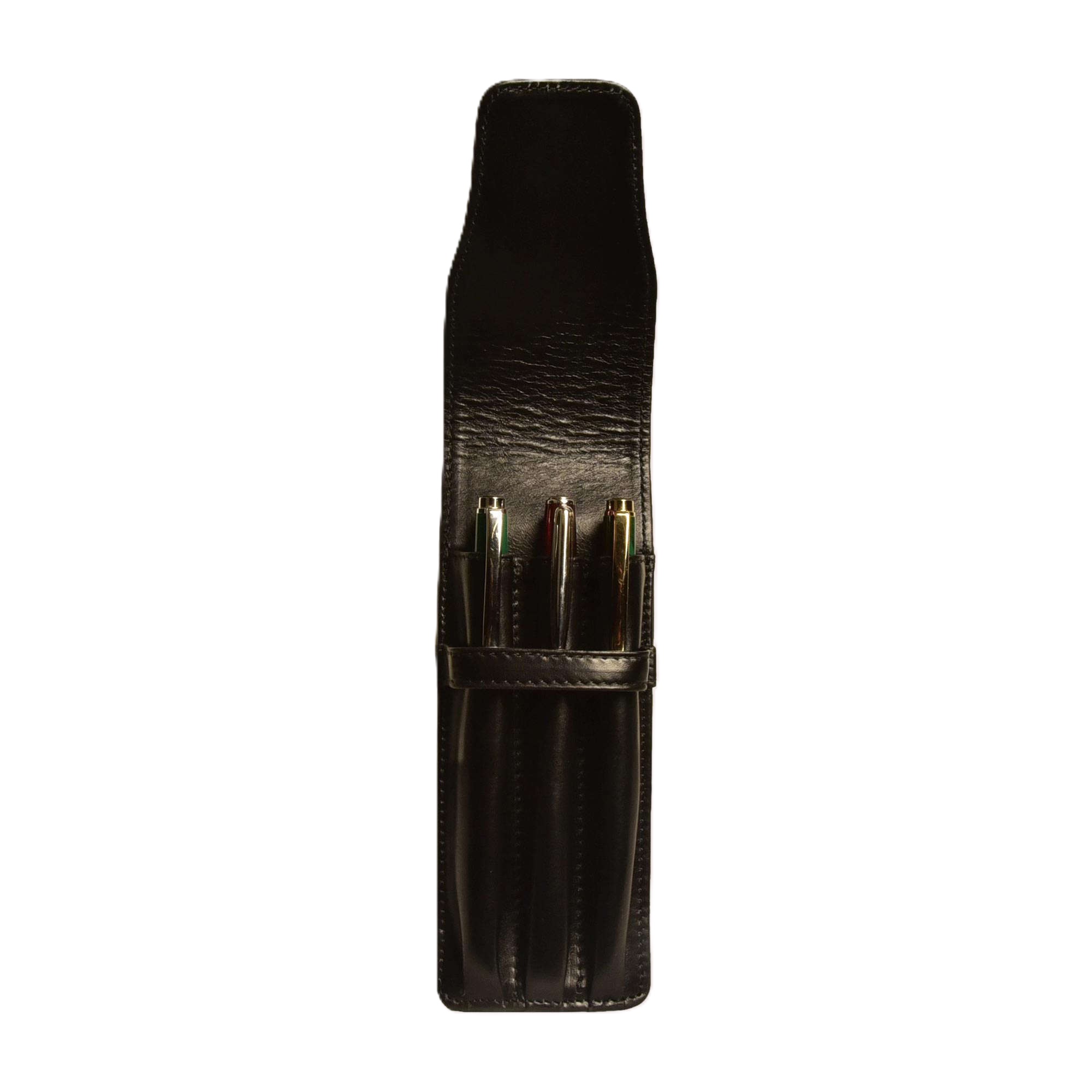Aston Leather Black Soft Flap Penetui (3-delig)