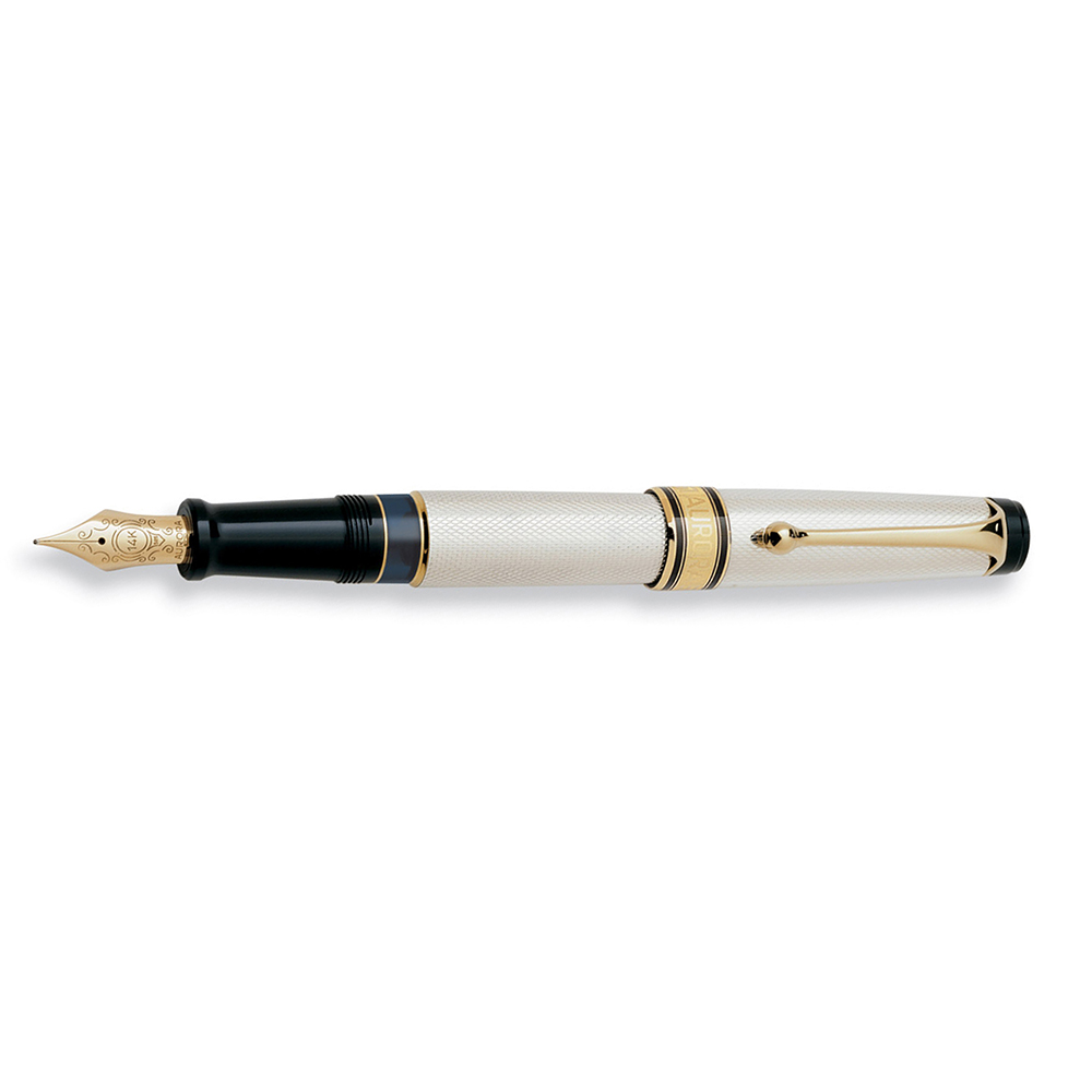 Aurora Optima Grana di Riso Sterling Silver GT Reservoarpenna