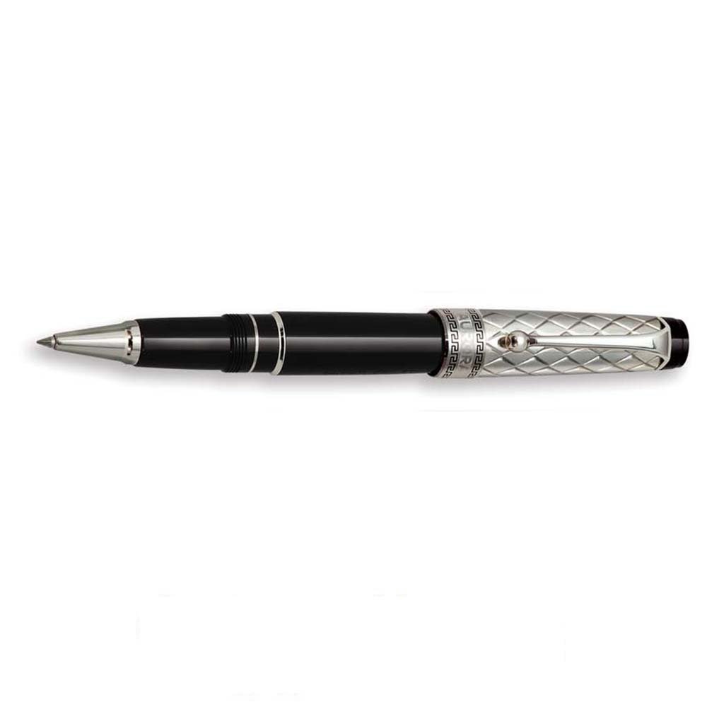 Aurora Optima Riflessi Black and Sterling Silver Rollerball