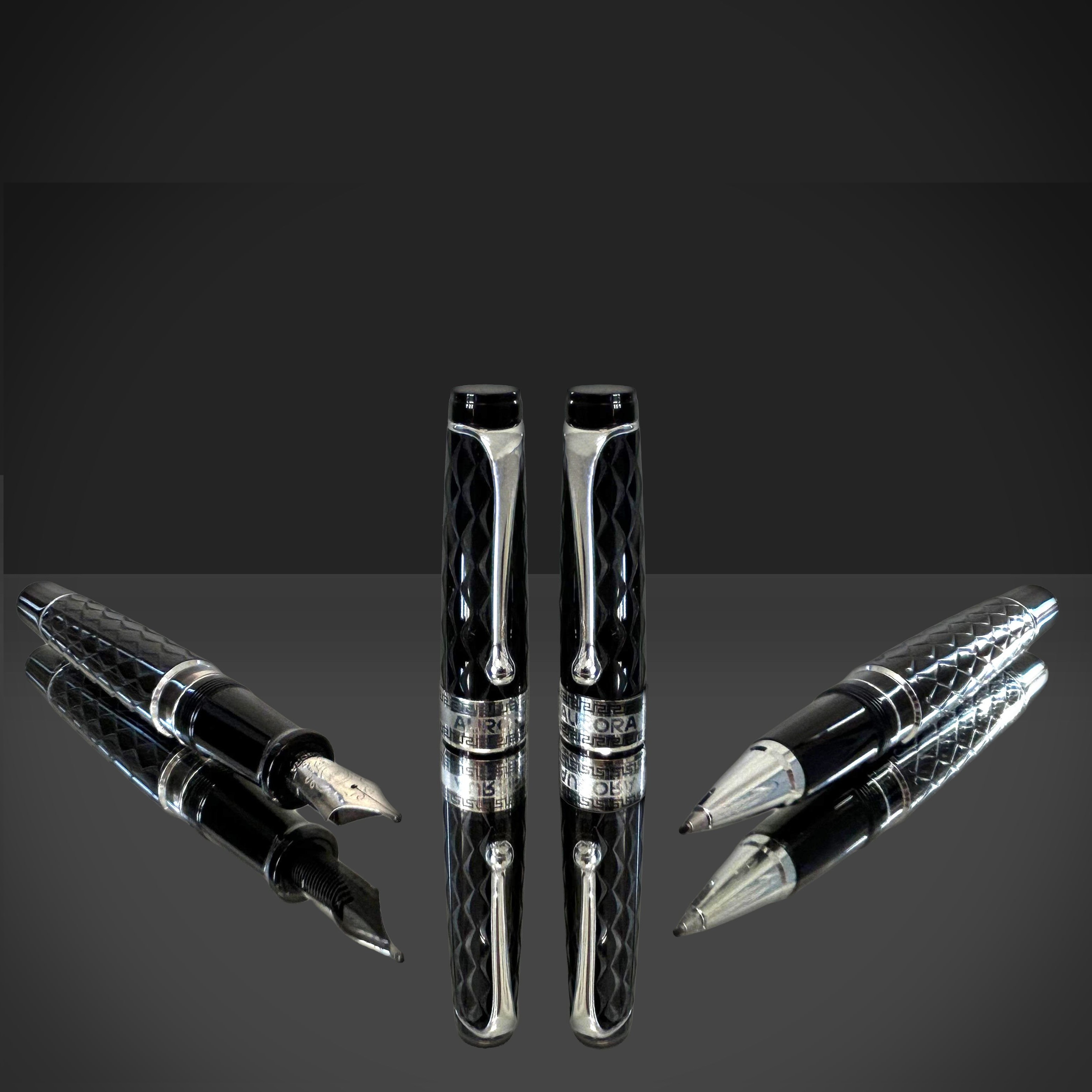 Aurora Optima Rombo Guilloché Black CT Balpen