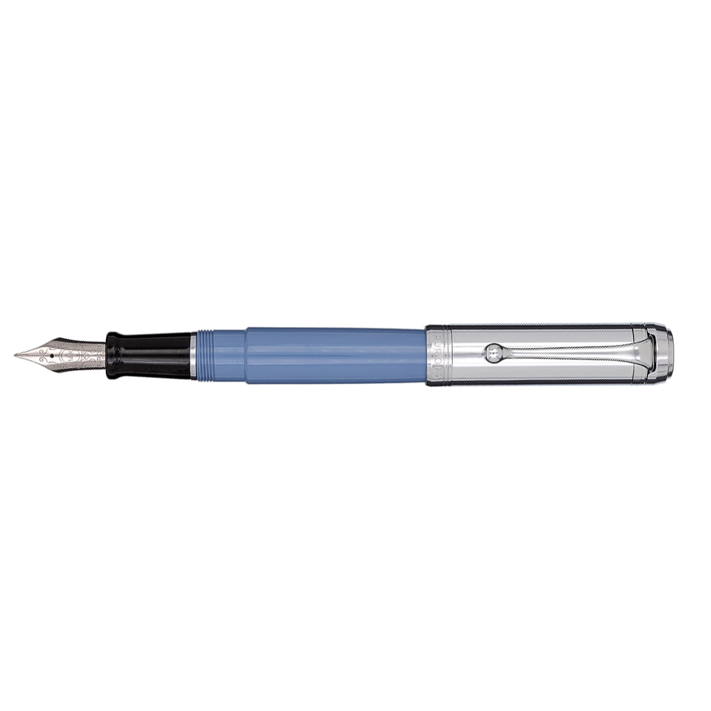 Aurora Talentum Light Blue and Chrome Big Fountain pen