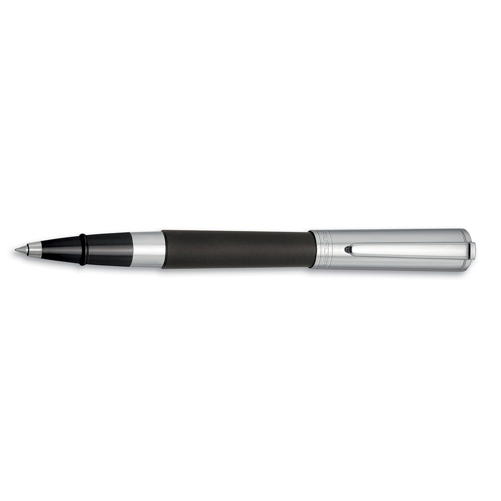 Aurora TU Matte Black and Chrome Rollerball