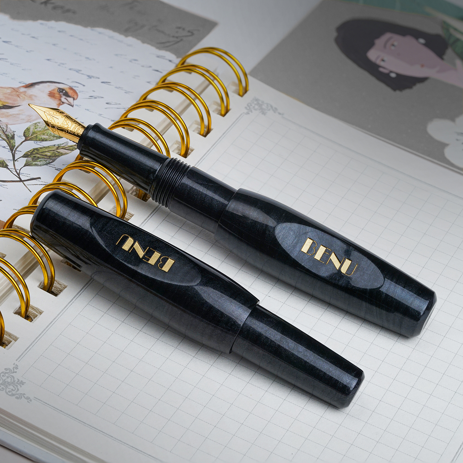 Benu Pixie Smoky Black GT Pocket Fountain pen