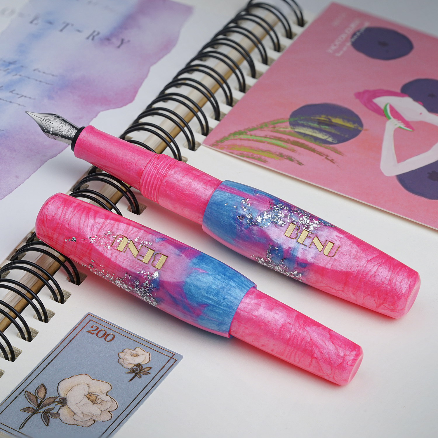 Benu Pixie Stardust Pink ST Pocket Stylo plume