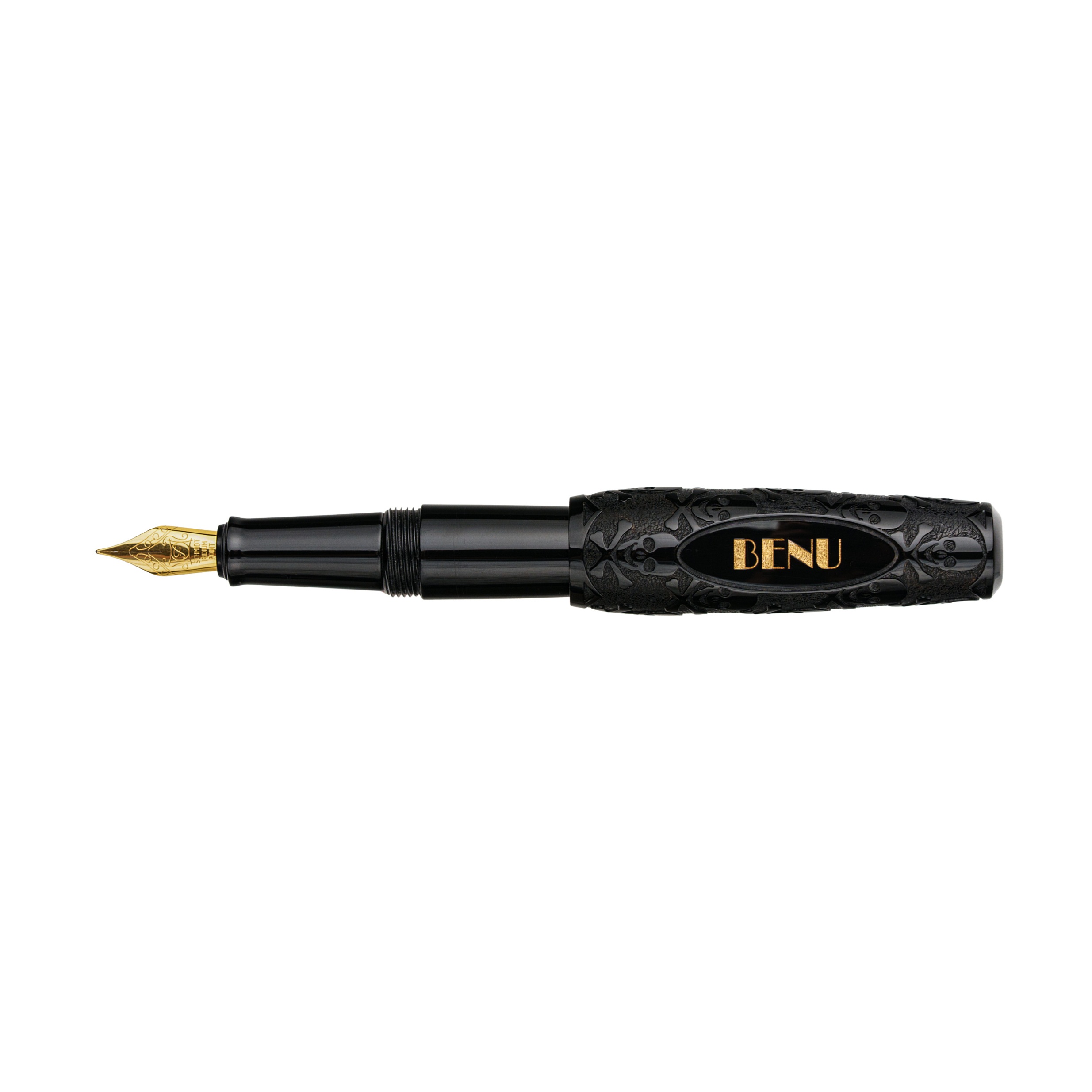 Benu Pixie Jolly Roger Black GT Pocket Fountain pen