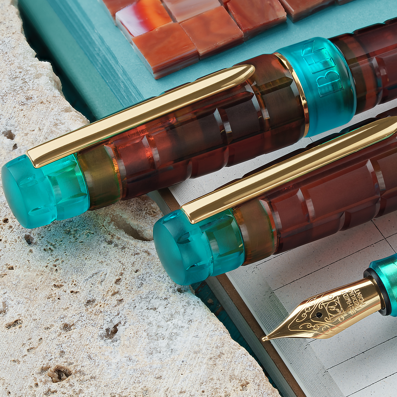 Benu Tessera Ribbon Turquoise GT Wieczne Pióro