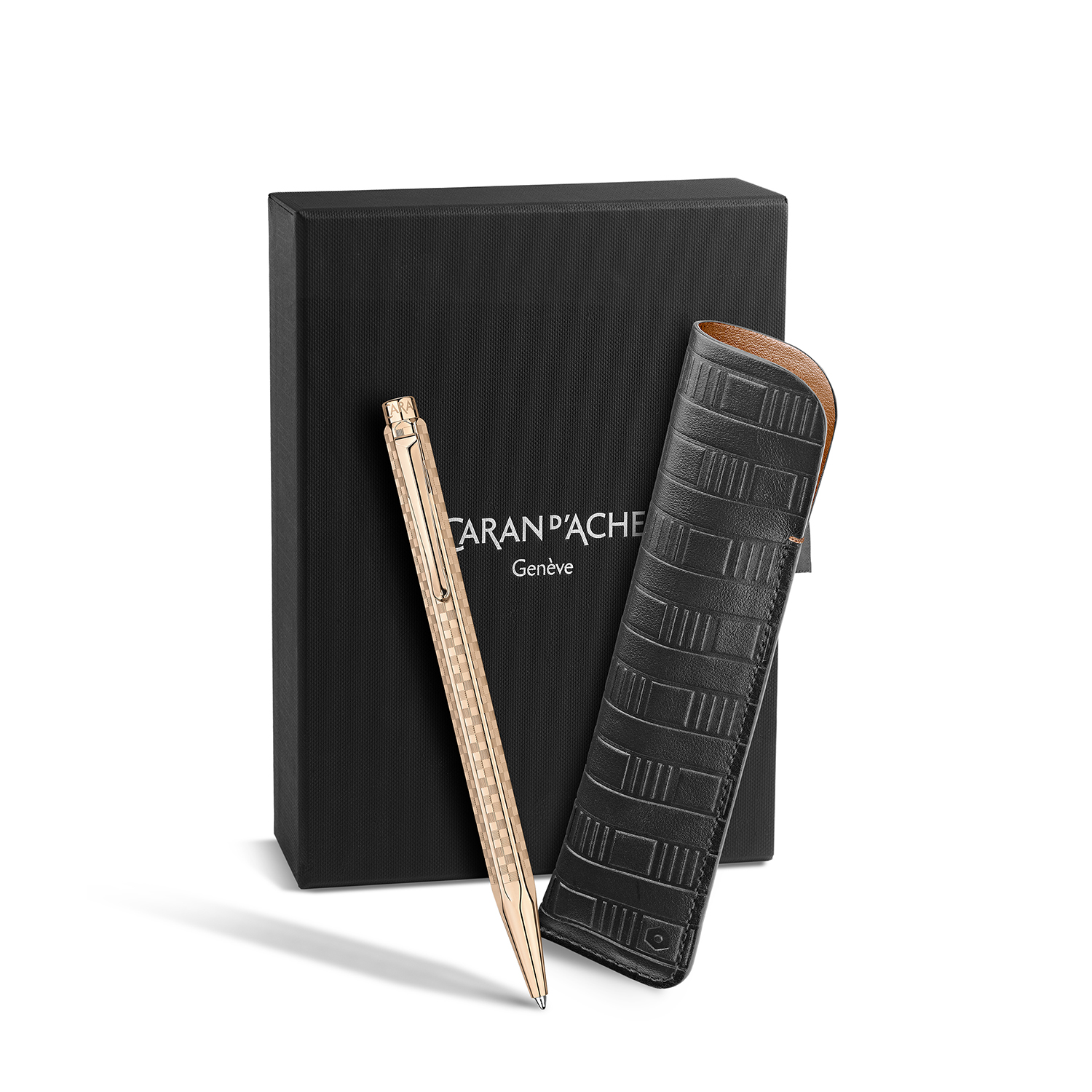 Caran d'Ache Ecridor Damier Rose Gold Ballpoint Set