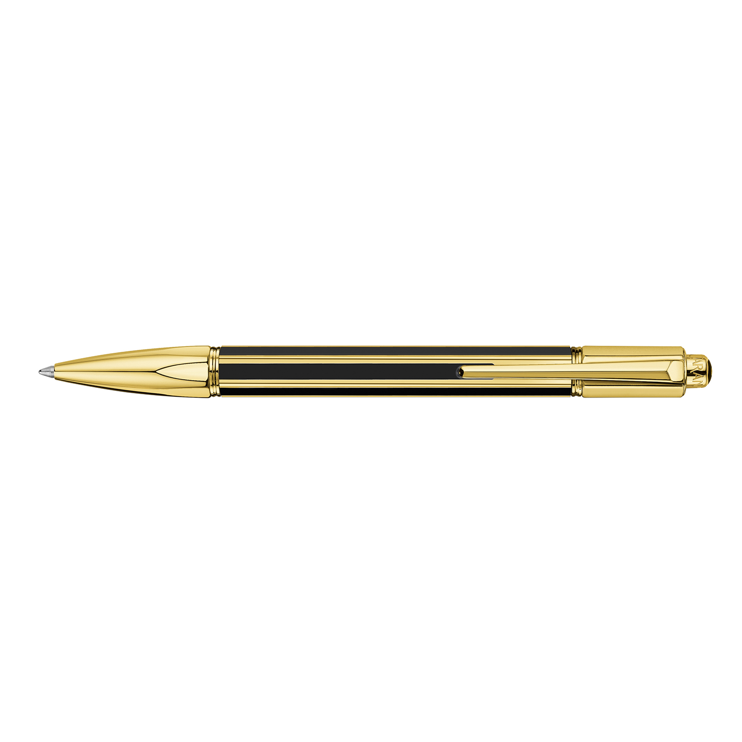 Caran d'Ache Varius Zwarte Chinese Lak Goud Balpen