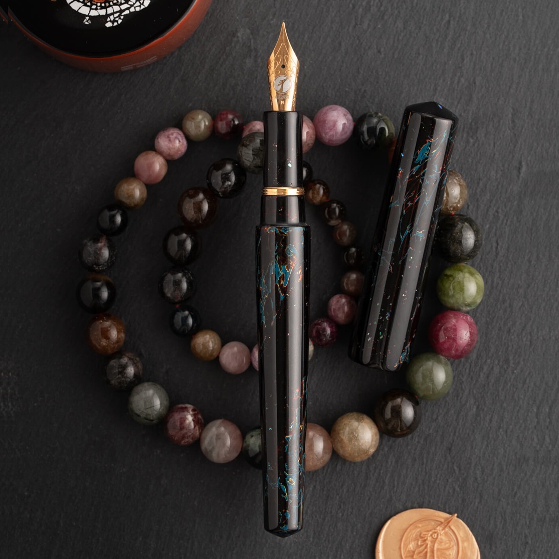 ConCoPens Vietnamese Lacquer Obsidia Fountain Pen